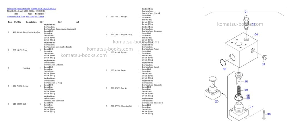 Komatsu pc4000-6 s/n 08252 Parts catalog cover Page 7 Komatsu pc4000-6 s/n 08252 Parts catalog cover Page 7