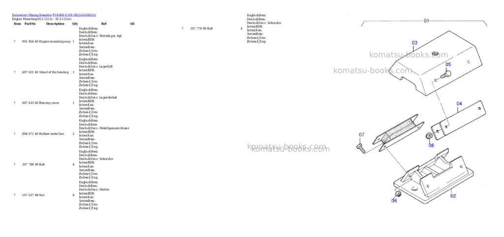 Komatsu pc4000-6 s/n 08253 Parts catalog cover Komatsu pc4000-6 s/n 08253 Parts catalog cover