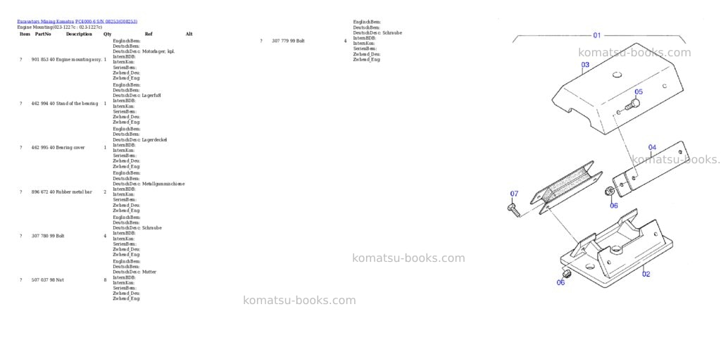 Komatsu pc4000-6 s/n 08253 Parts catalog cover Page 2 Komatsu pc4000-6 s/n 08253 Parts catalog cover Page 2