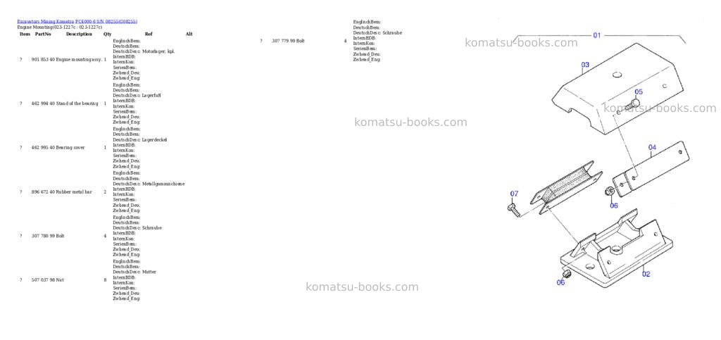 Komatsu pc4000-6 s/n 08255 Parts catalog cover Page 2 Komatsu pc4000-6 s/n 08255 Parts catalog cover Page 2