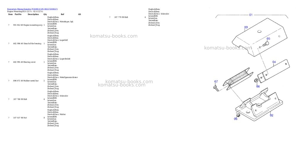 Komatsu pc4000-6 s/n 08257 Parts catalog cover Page 2 Komatsu pc4000-6 s/n 08257 Parts catalog cover Page 2
