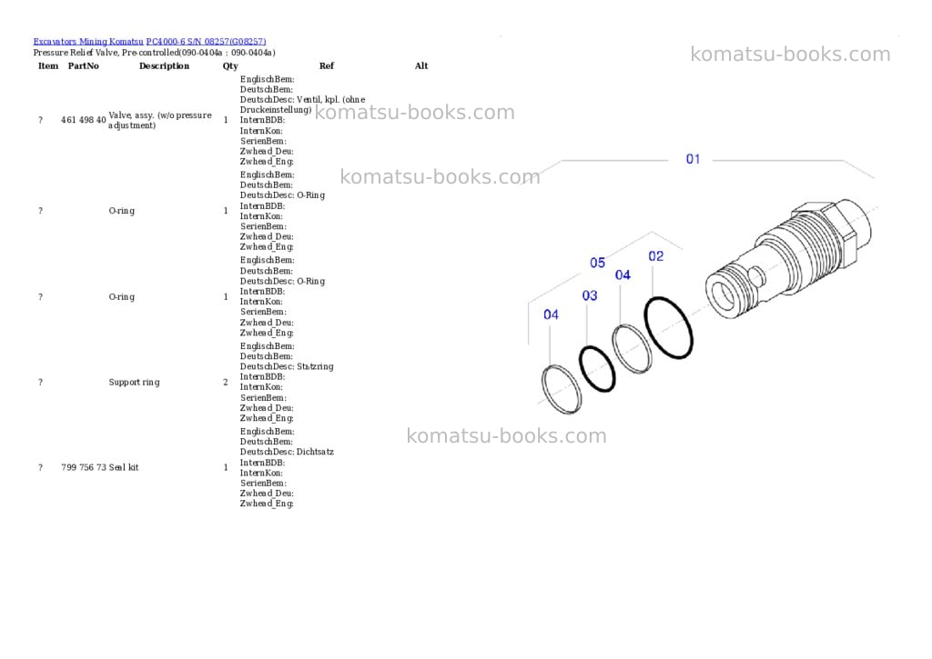 Komatsu pc4000-6 s/n 08257 Parts catalog cover Page 6 Komatsu pc4000-6 s/n 08257 Parts catalog cover Page 6