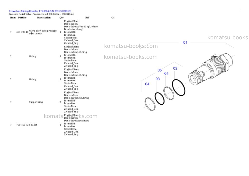 Komatsu pc4000-6 s/n 08259 Parts catalog cover Page 6 Komatsu pc4000-6 s/n 08259 Parts catalog cover Page 6