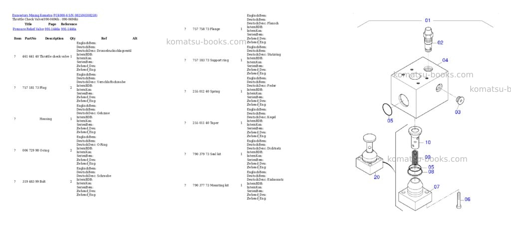 Komatsu pc4000-6 s/n 08259 Parts catalog cover Page 8 Komatsu pc4000-6 s/n 08259 Parts catalog cover Page 8