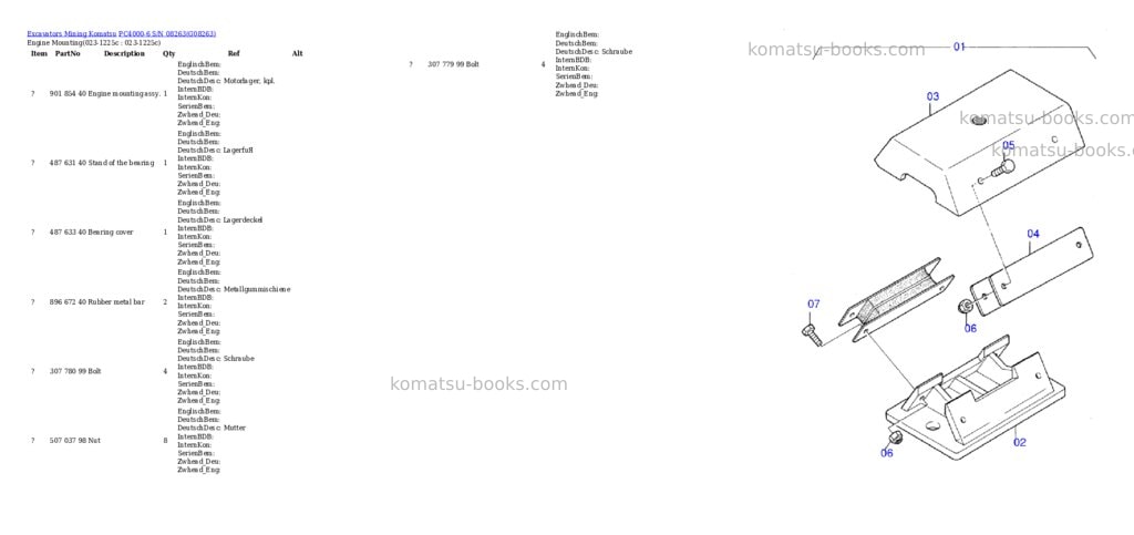 Komatsu pc4000-6 s/n 08263 Parts catalog cover Komatsu pc4000-6 s/n 08263 Parts catalog cover