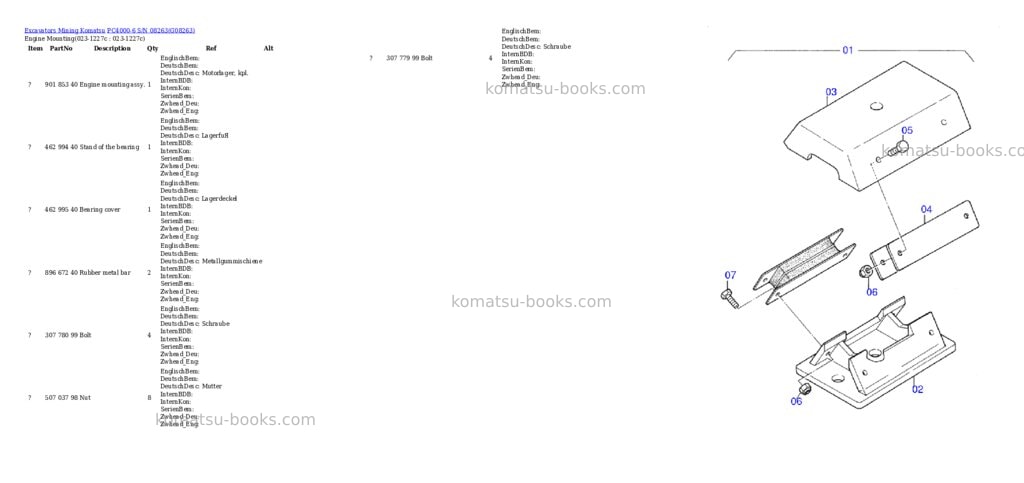 Komatsu pc4000-6 s/n 08263 Parts catalog cover Page 2 Komatsu pc4000-6 s/n 08263 Parts catalog cover Page 2