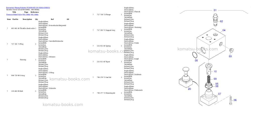 Komatsu PC4000-6E S/N 08265 Parts catalog cover Page 6 Komatsu PC4000-6E S/N 08265 Parts catalog cover Page 6