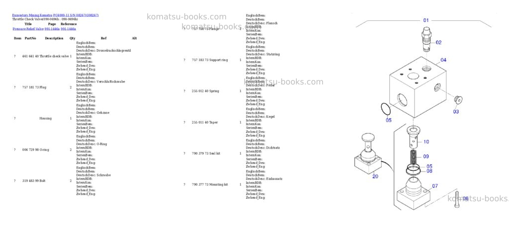 Komatsu PC4000-11 S/N 08267 Parts catalog cover Page 8 Komatsu PC4000-11 S/N 08267 Parts catalog cover Page 8