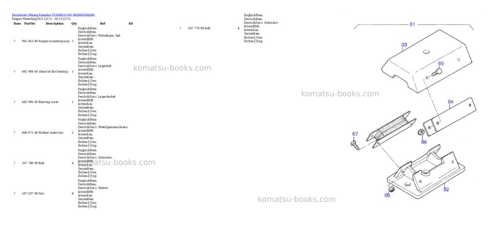 Komatsu PC4000-6 S/N 08268 Parts catalog cover Page 2
