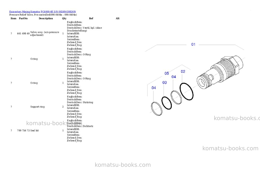 Komatsu PC4000-6E S/N 08269 Parts catalog cover Page 4 Komatsu PC4000-6E S/N 08269 Parts catalog cover Page 4