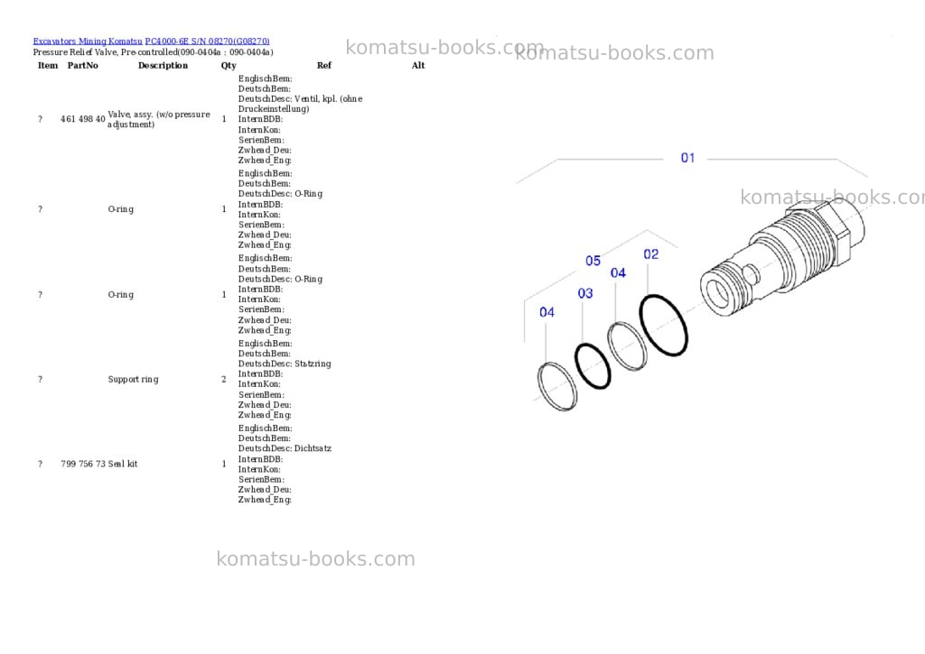 Komatsu PC4000-6E S/N 08270 Parts catalog cover Page 4 Komatsu PC4000-6E S/N 08270 Parts catalog cover Page 4