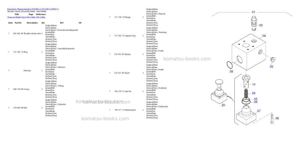 Komatsu PC4000-11 S/N 08271 Parts catalog cover Page 8 Komatsu PC4000-11 S/N 08271 Parts catalog cover Page 8