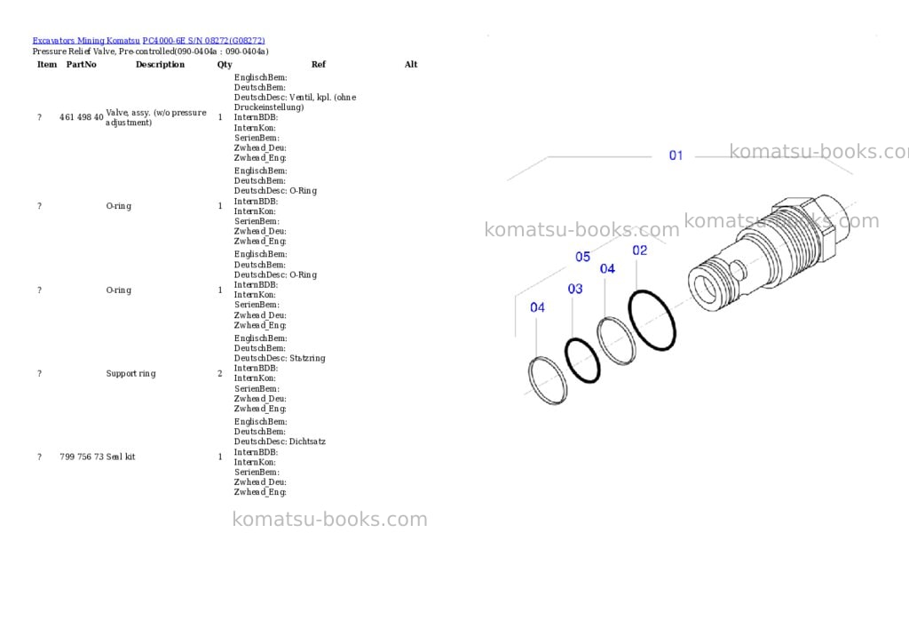 Komatsu PC4000-6E S/N 08272 Parts catalog cover Page 4 Komatsu PC4000-6E S/N 08272 Parts catalog cover Page 4