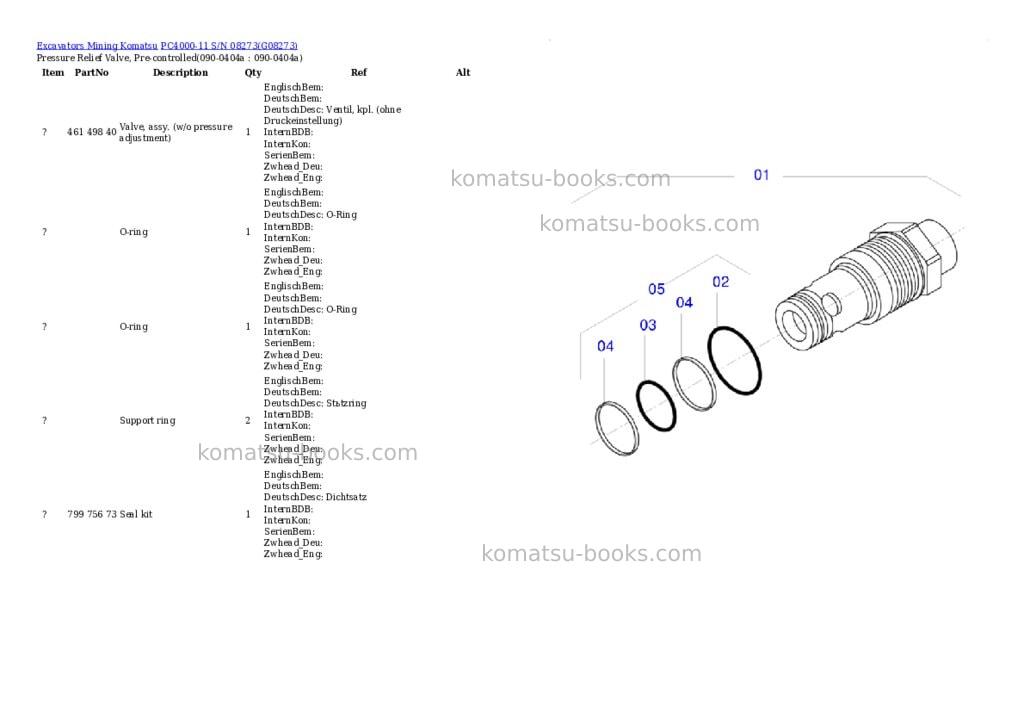 Komatsu PC4000-11 S/N 08273 Parts catalog cover Page 6 Komatsu PC4000-11 S/N 08273 Parts catalog cover Page 6