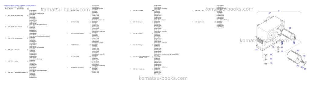 Komatsu PC4000-11 S/N 08273 Parts catalog cover Page 9 Komatsu PC4000-11 S/N 08273 Parts catalog cover Page 9