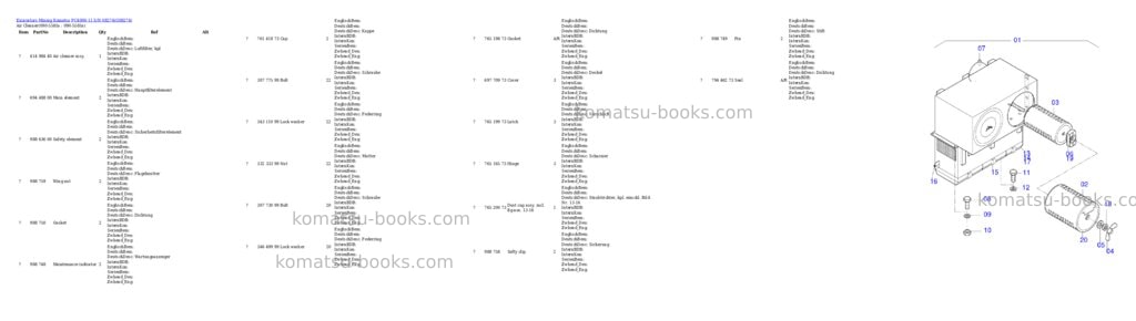 Komatsu PC4000-11 S/N 08274 Parts catalog cover Page 9 Komatsu PC4000-11 S/N 08274 Parts catalog cover Page 9
