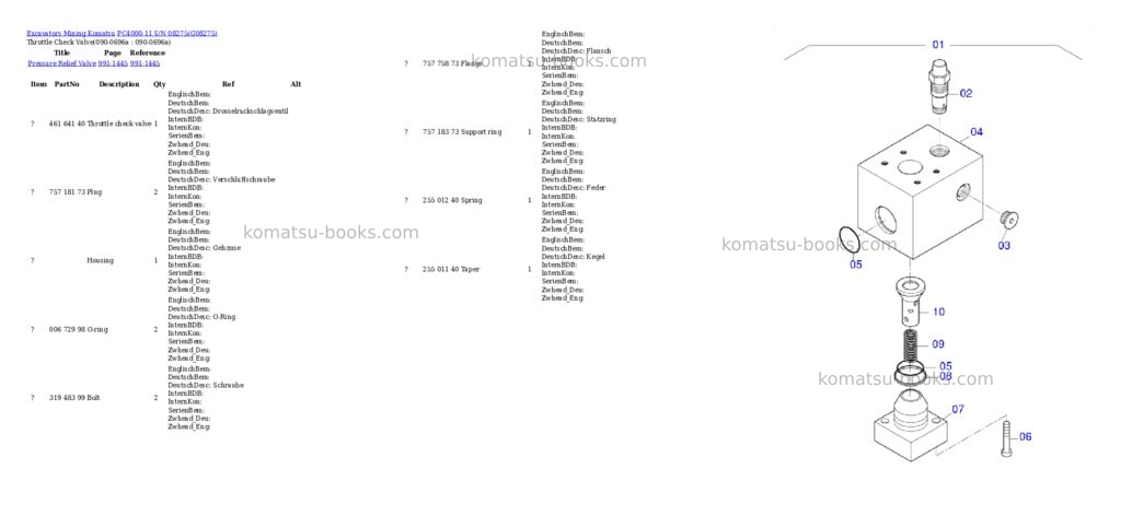 Komatsu PC4000-11 S/N 08275 Parts catalog cover Page 6 Komatsu PC4000-11 S/N 08275 Parts catalog cover Page 6