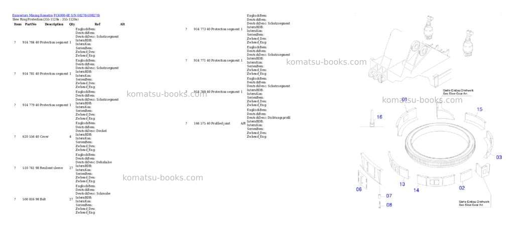 Komatsu PC4000-6E S/N 08278 Parts catalog cover Page 10 Komatsu PC4000-6E S/N 08278 Parts catalog cover Page 10