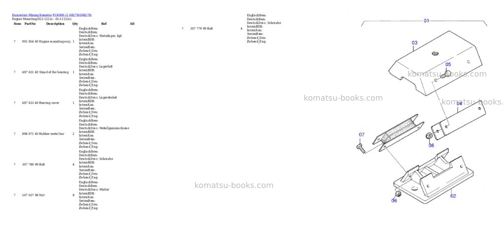 Komatsu pc4000-11 08279 Parts catalog cover