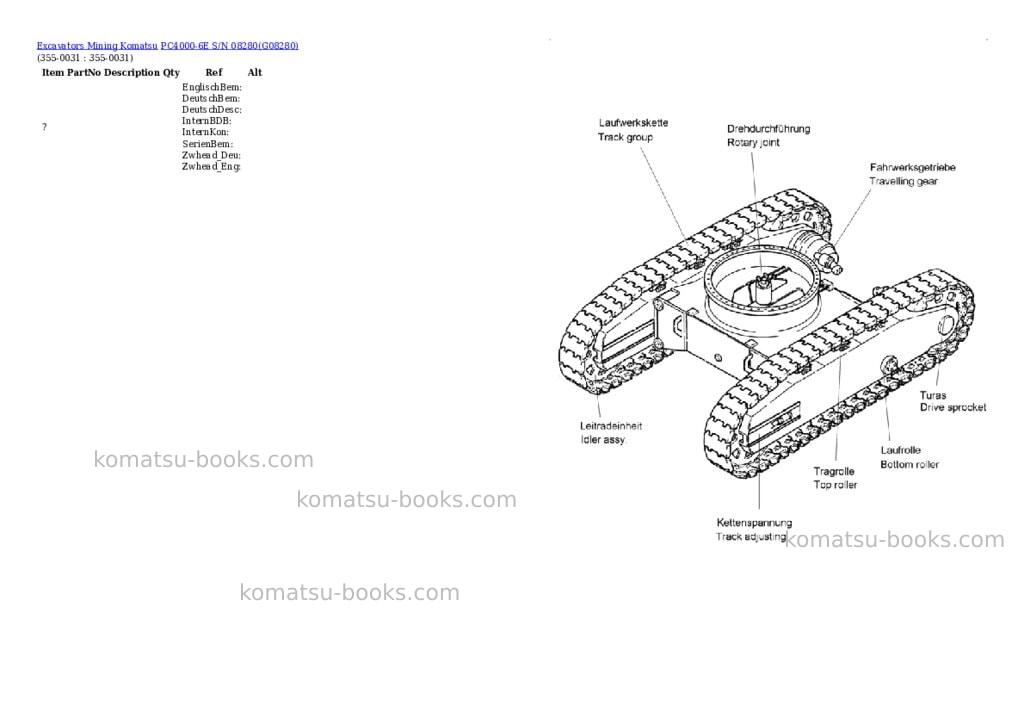 Komatsu PC4000-6E S/N 08280 Parts catalog cover Page 9 Komatsu PC4000-6E S/N 08280 Parts catalog cover Page 9