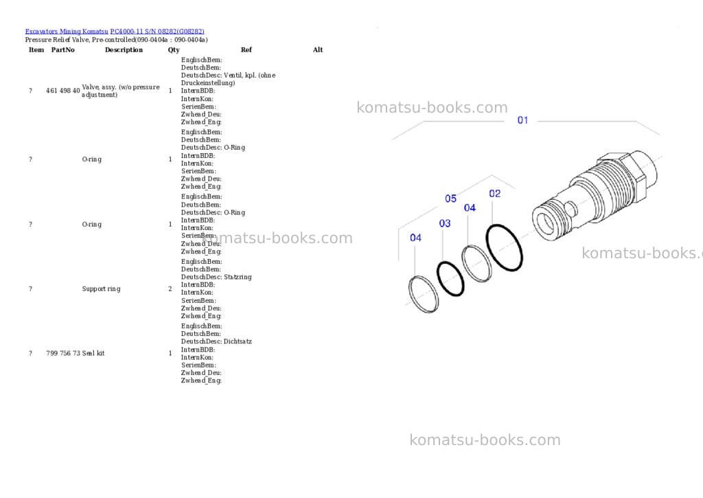 Komatsu PC4000-11 S/N 08282 Parts catalog cover Page 6 Komatsu PC4000-11 S/N 08282 Parts catalog cover Page 6