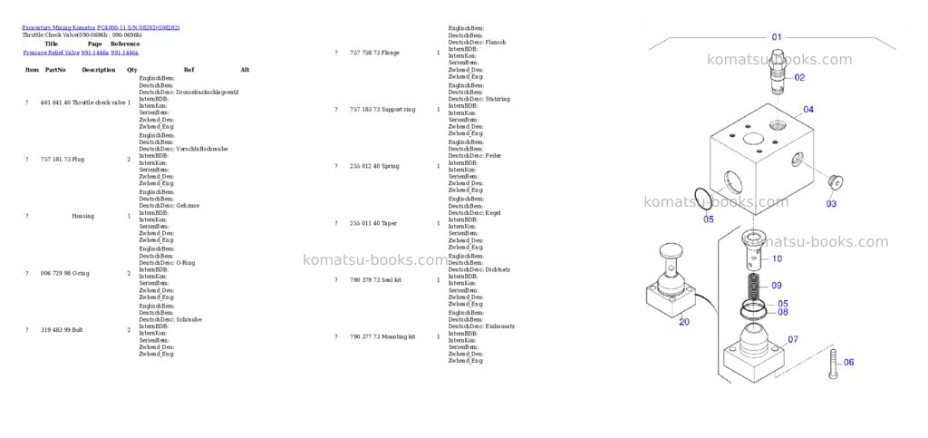 Komatsu PC4000-11 S/N 08282 Parts catalog cover Page 7 Komatsu PC4000-11 S/N 08282 Parts catalog cover Page 7