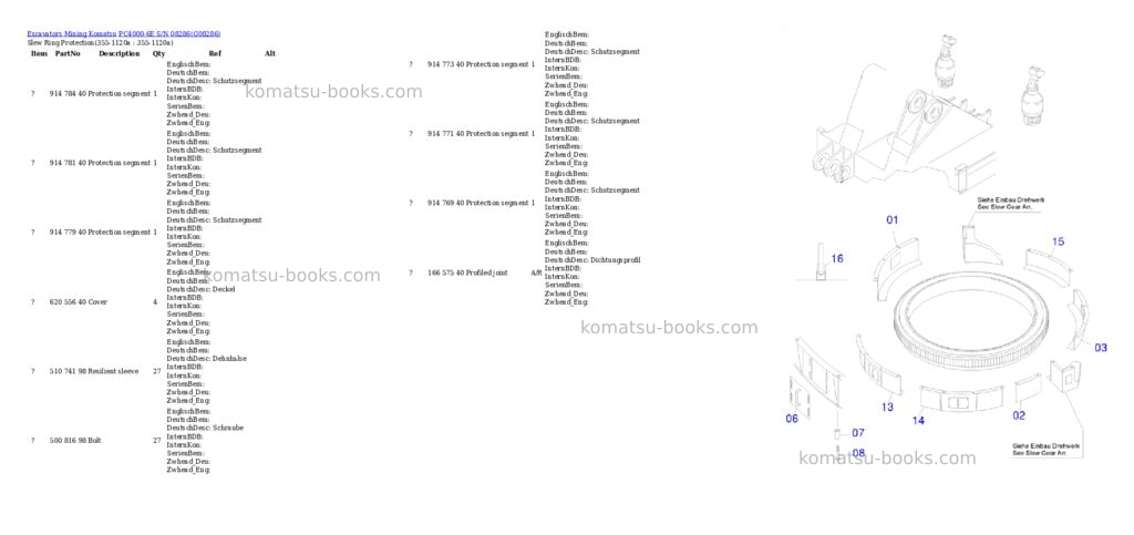 Komatsu PC4000-6E S/N 08286 Parts catalog cover Page 10 Komatsu PC4000-6E S/N 08286 Parts catalog cover Page 10