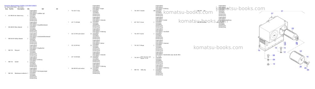 Komatsu PC4000-11 S/N 08287 Parts catalog cover Page 7 Komatsu PC4000-11 S/N 08287 Parts catalog cover Page 7