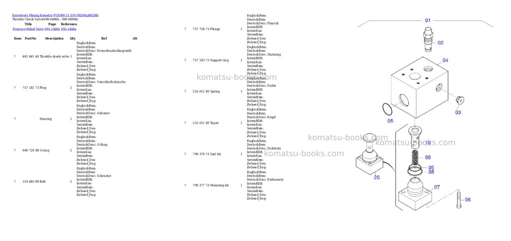 Komatsu PC4000-11 S/N 08288 Parts catalog cover Page 6 Komatsu PC4000-11 S/N 08288 Parts catalog cover Page 6