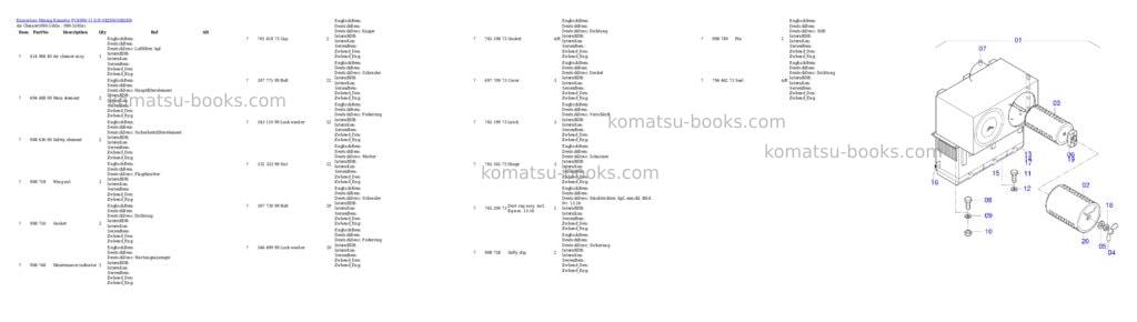 Komatsu PC4000-11 S/N 08289 Parts catalog cover Page 8 Komatsu PC4000-11 S/N 08289 Parts catalog cover Page 8