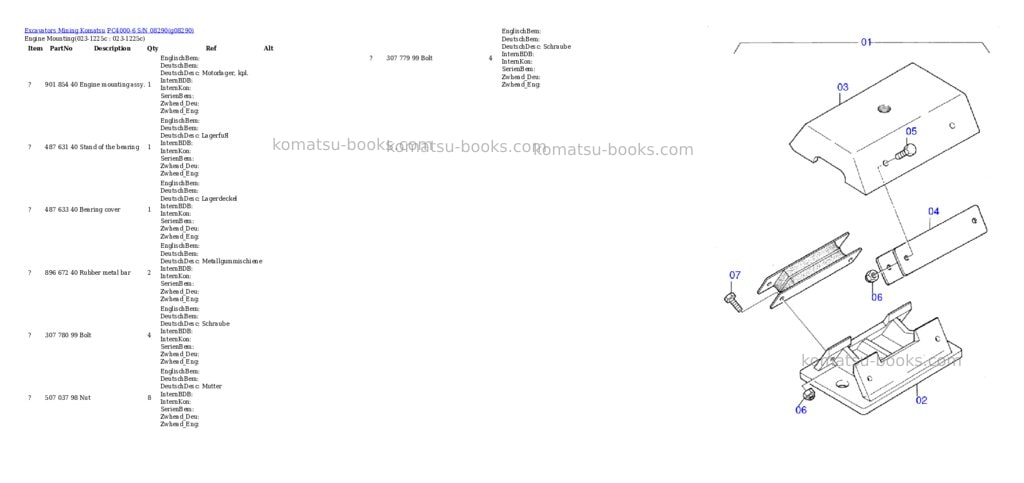 Komatsu PC4000-6 S/N 08290 Parts catalog cover Komatsu PC4000-6 S/N 08290 Parts catalog cover