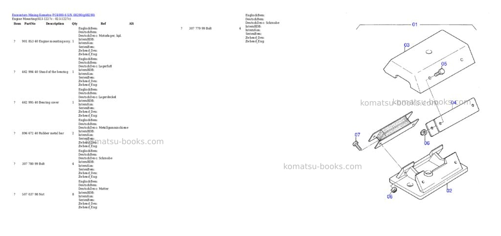 Komatsu PC4000-6 S/N 08290 Parts catalog cover Page 2 Komatsu PC4000-6 S/N 08290 Parts catalog cover Page 2