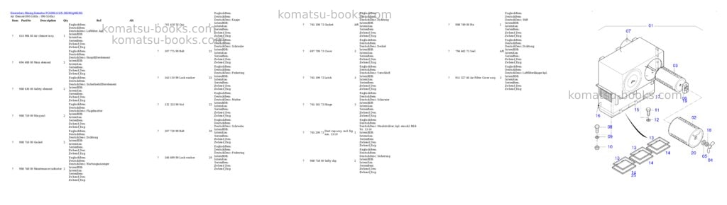 Komatsu PC4000-6 S/N 08290 Parts catalog cover Page 7 Komatsu PC4000-6 S/N 08290 Parts catalog cover Page 7