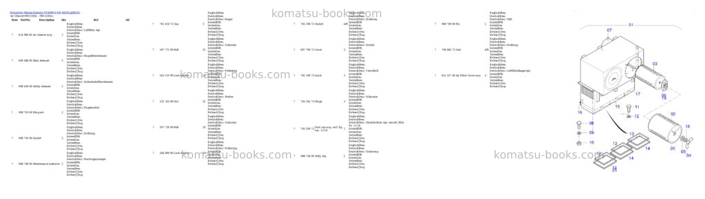 Komatsu PC4000-6 S/N 08291 Parts catalog cover Page 8 Komatsu PC4000-6 S/N 08291 Parts catalog cover Page 8