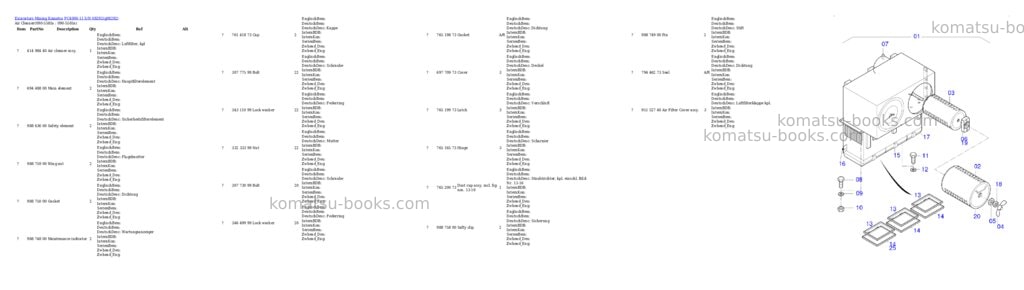 Komatsu PC4000-11 S/N 08292 Parts catalog cover Page 7 Komatsu PC4000-11 S/N 08292 Parts catalog cover Page 7