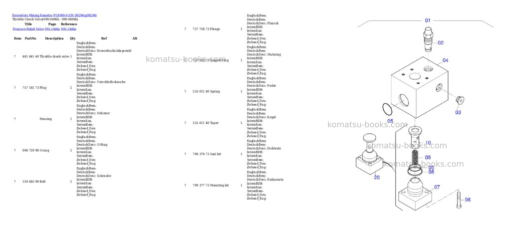 Komatsu PC4000-6 S/N 08294 Parts catalog cover Page 6