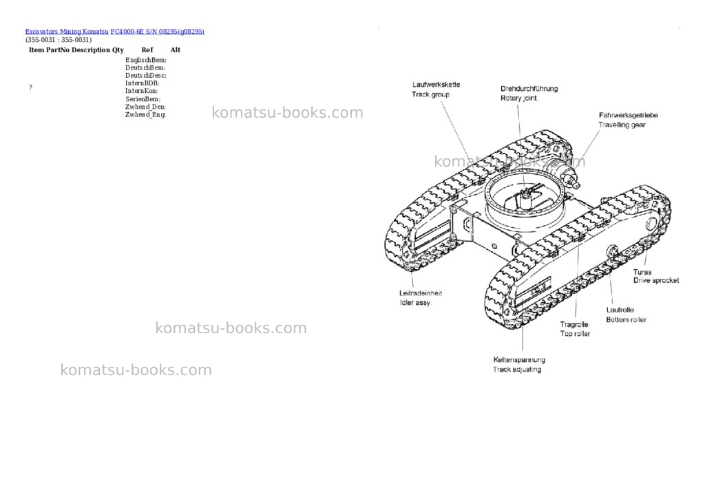 Komatsu PC4000-6E S/N 08295 Parts catalog cover Page 8 Komatsu PC4000-6E S/N 08295 Parts catalog cover Page 8