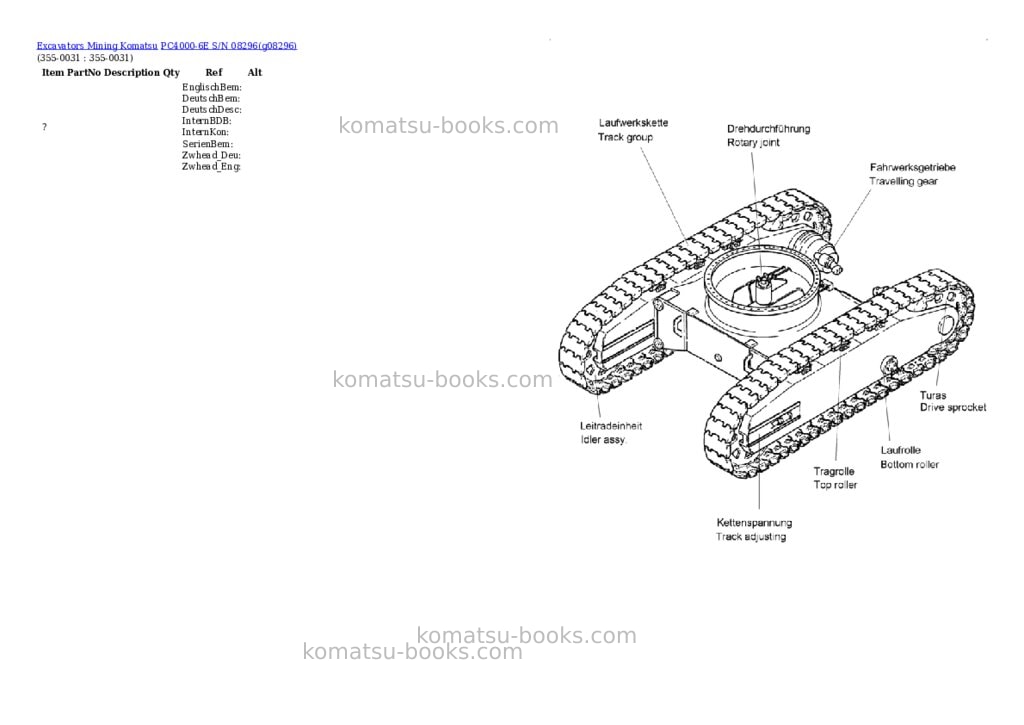 Komatsu PC4000-6E S/N 08296 Parts catalog cover Page 8 Komatsu PC4000-6E S/N 08296 Parts catalog cover Page 8