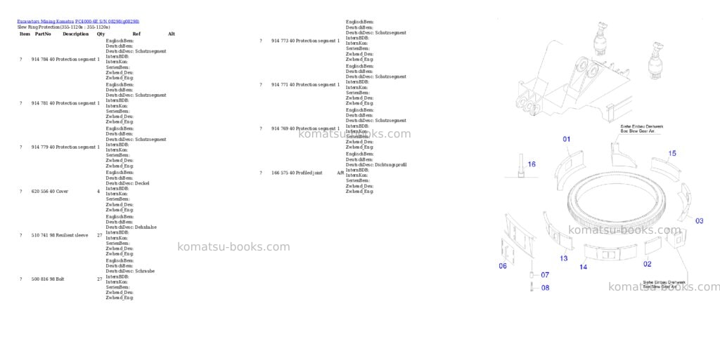Komatsu PC4000-6E S/N 08298 Parts catalog cover Page 5 Komatsu PC4000-6E S/N 08298 Parts catalog cover Page 5