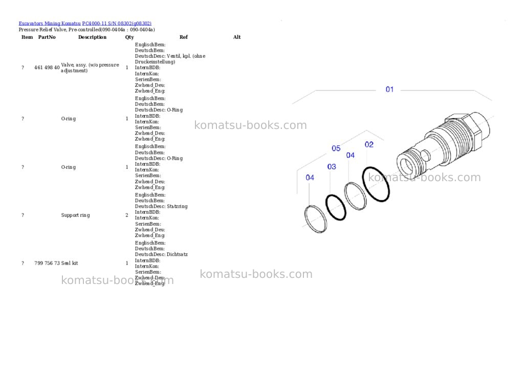 Komatsu PC4000-11 S/N 08302 Parts catalog cover Page 6