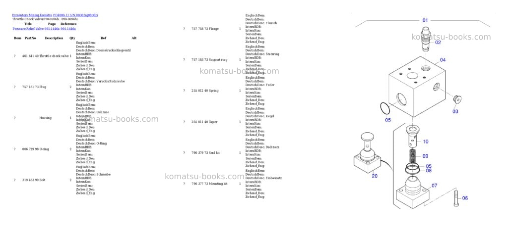 Komatsu PC4000-11 S/N 08302 Parts catalog cover Page 7