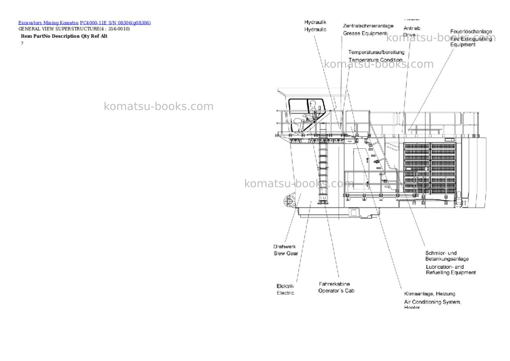Komatsu PC4000-11E S/N 08306 Parts catalog cover Komatsu PC4000-11E S/N 08306 Parts catalog cover