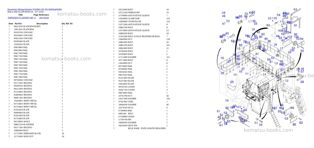 Komatsu PC4000-11E S/N 08306 Parts catalog cover Page 5 Komatsu PC4000-11E S/N 08306 Parts catalog cover Page 5