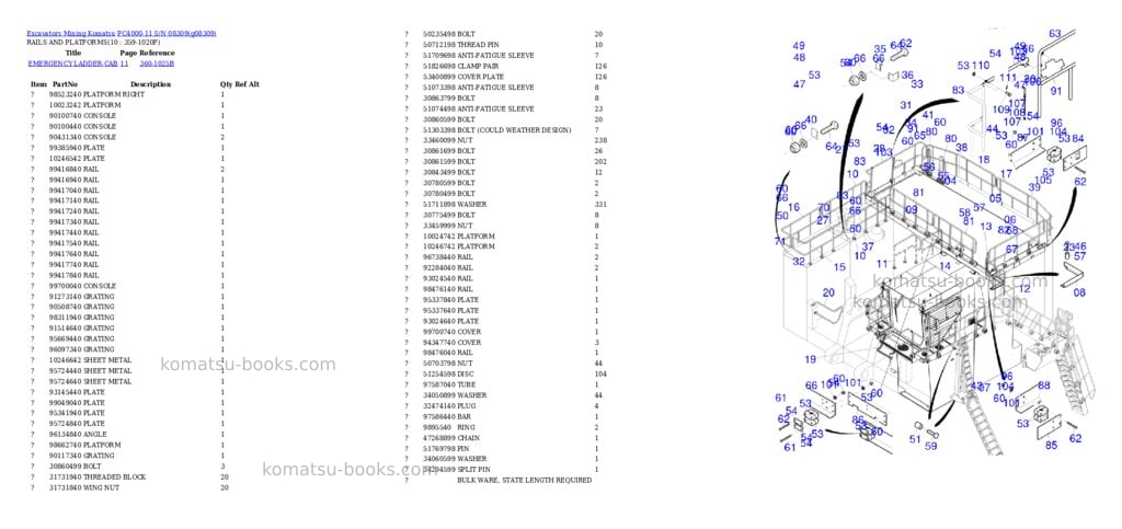 Komatsu PC4000-11 S/N 08309 Parts catalog cover Page 8 Komatsu PC4000-11 S/N 08309 Parts catalog cover Page 8