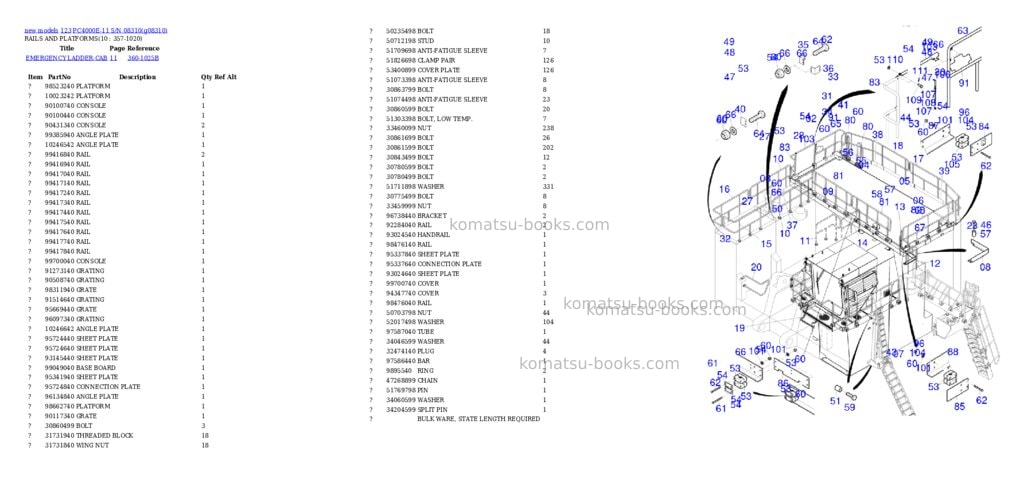 Komatsu PC4000E-11 S/N 08310 Parts catalog cover Page 6