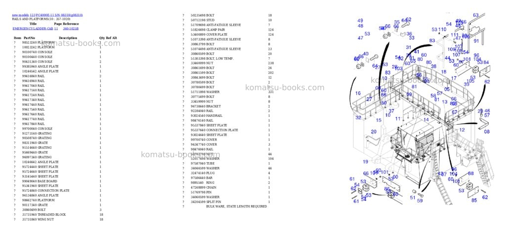 Komatsu PC4000E-11 S/N 08310 Parts catalog cover Page 9