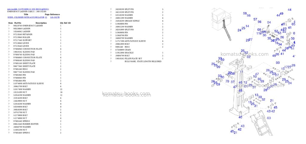 Komatsu PC4000-11 S/N 08311 Parts catalog cover Page 10 Komatsu PC4000-11 S/N 08311 Parts catalog cover Page 10