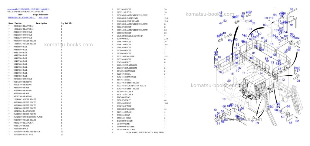 Komatsu PC4000-11 S/N 08311 Parts catalog cover Page 6 Komatsu PC4000-11 S/N 08311 Parts catalog cover Page 6