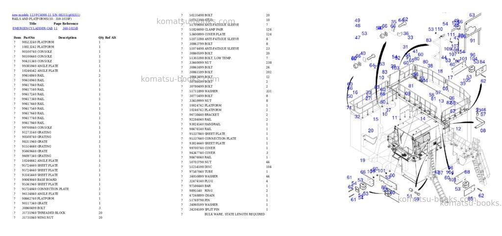 Komatsu PC4000-11 S/N 08311 Parts catalog cover Page 8 Komatsu PC4000-11 S/N 08311 Parts catalog cover Page 8