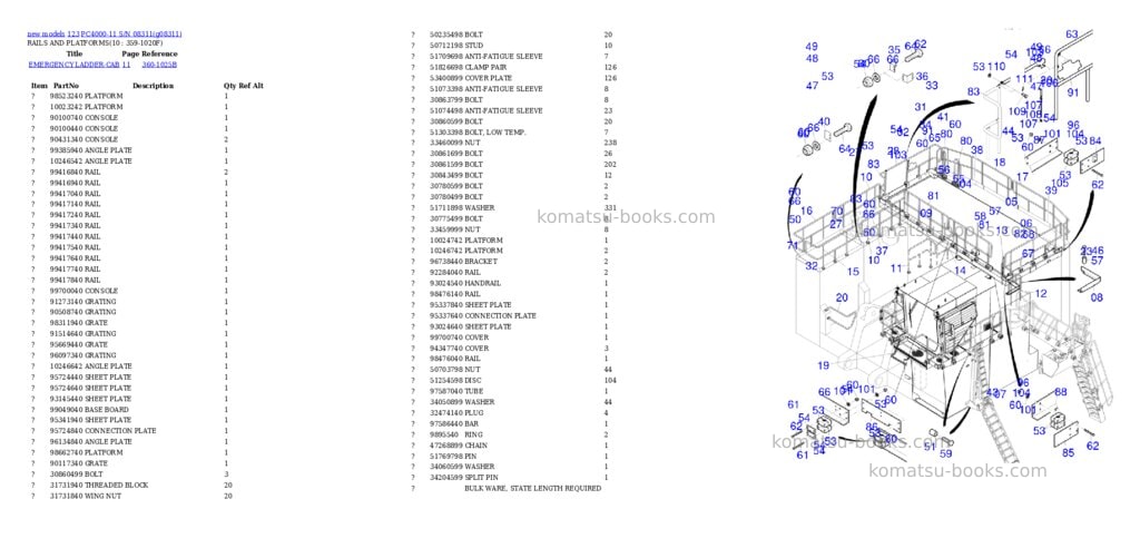 Komatsu PC4000-11 S/N 08311 Parts catalog cover Page 9 Komatsu PC4000-11 S/N 08311 Parts catalog cover Page 9